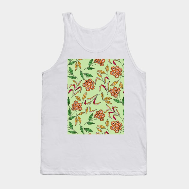 Colorful happy flower blossom pattern in green Tank Top by Natalisa